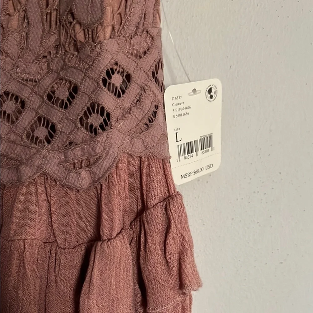 Free People intimates Adele cami. Elegant Lace Trimmed Mauve Top size Large - Picture 2 of 9